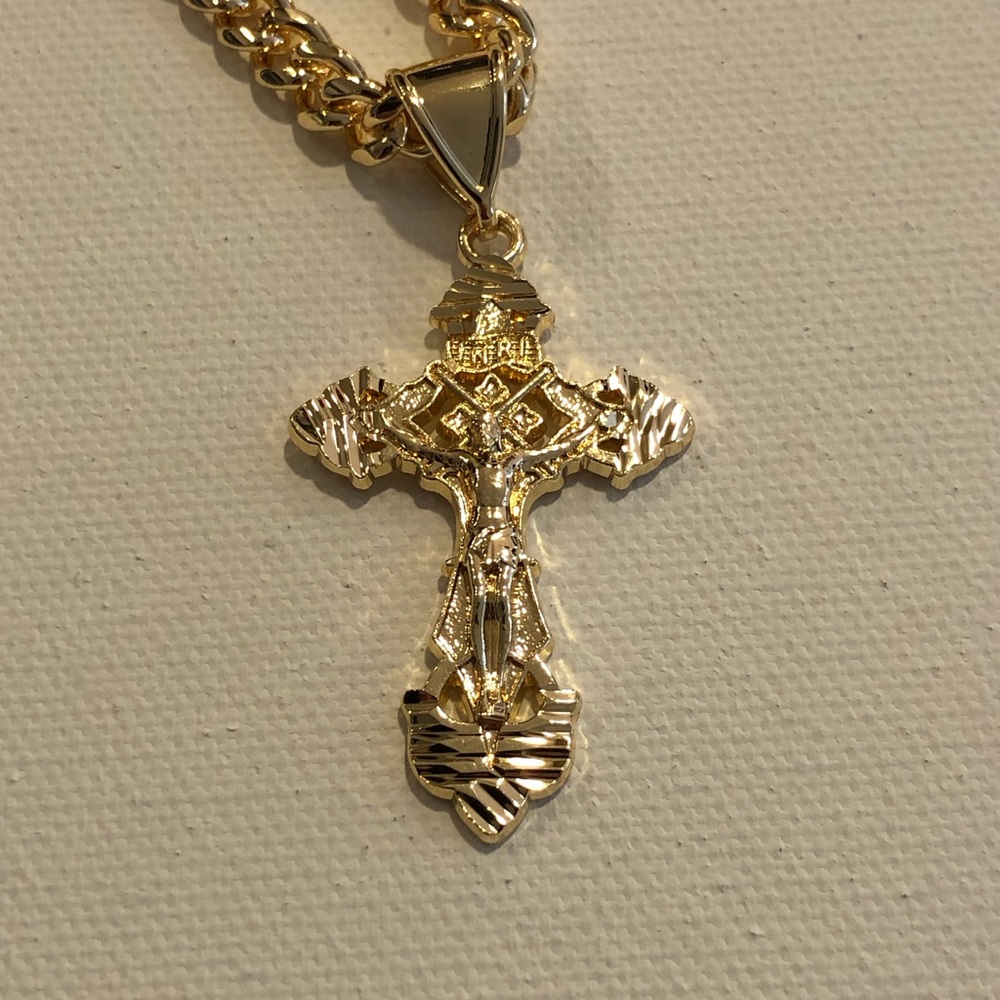 Gold Cross Pendant Necklace